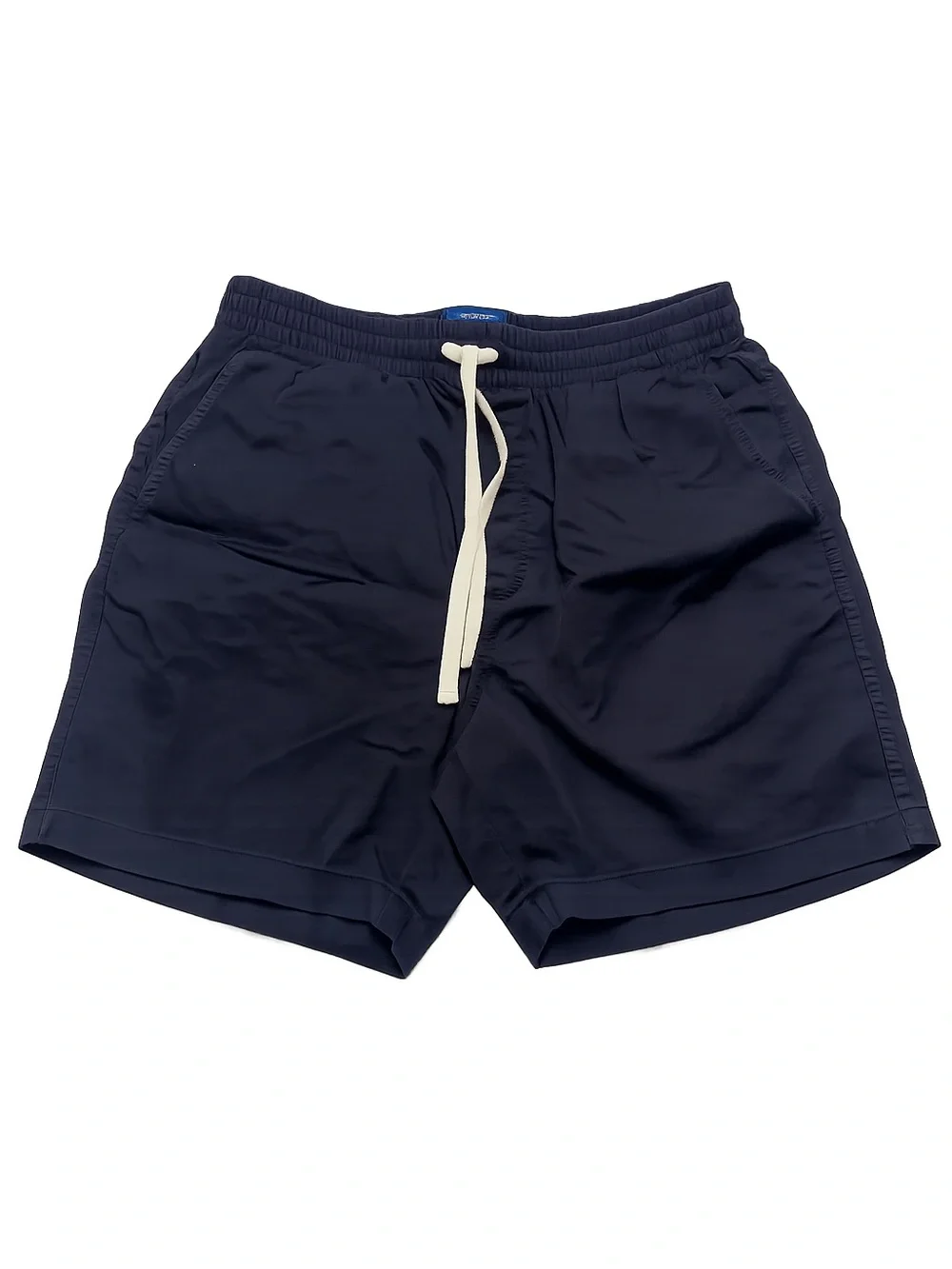 J.Crew Factory Cotton Stretch Pull On Shorts Navy Elastic Waist Drawstring M